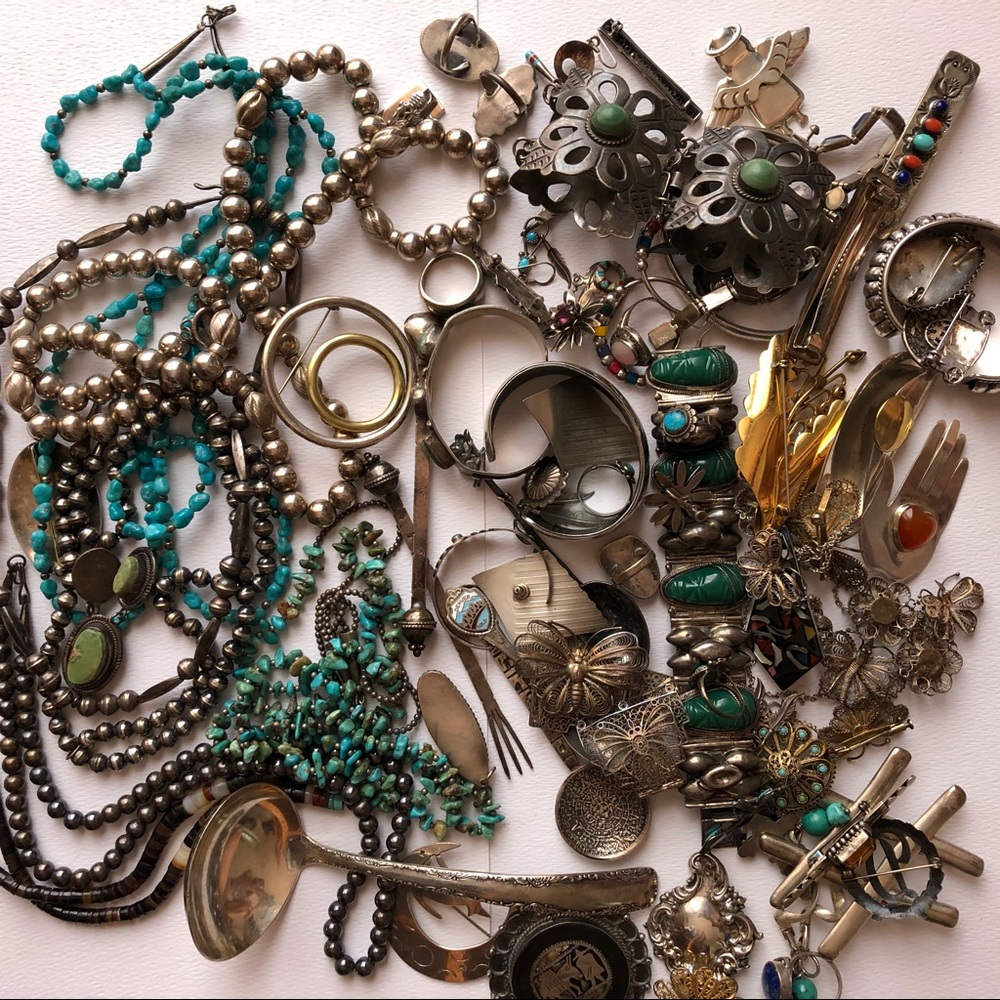 Bundle of silver jewelry